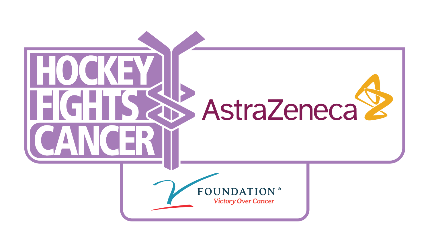 Hockey Fights Cancer, AstraZeneca and V Foundation Partners Logo
